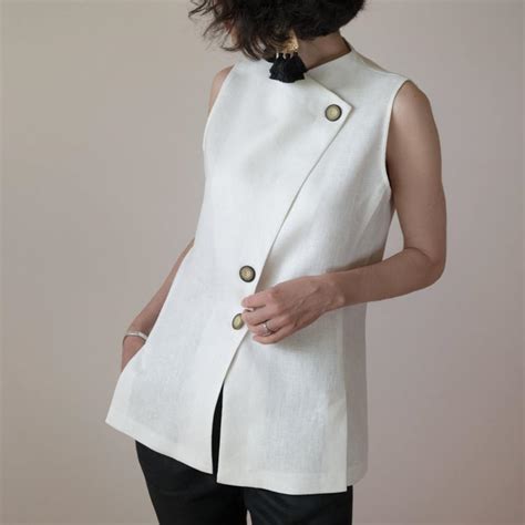 Linen vest for women white linen vest summer vest vests | Etsy