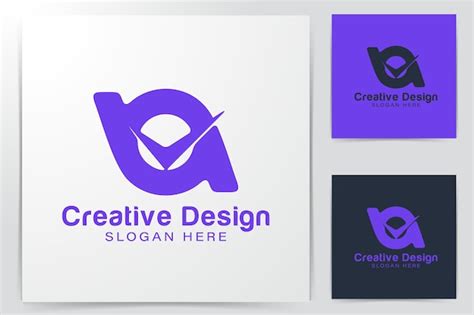 Lettera iniziale ab e segno di spunta logo Ideas. Design del logo di ...