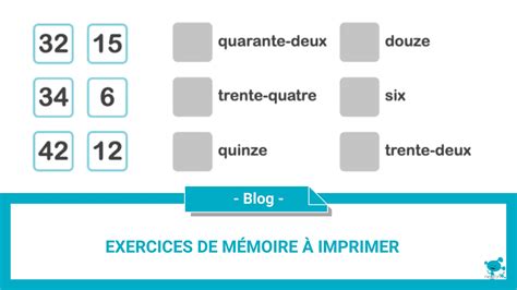 Exercices de mémoire imprimables, à ne pas manquer.