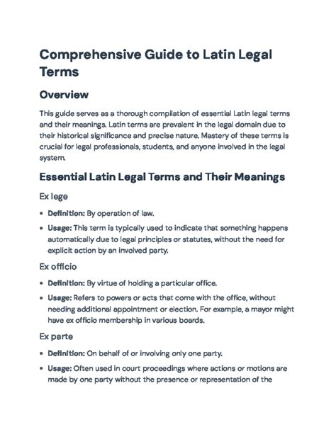 ICE Task 2: Essential Latin Legal Terms and Their Definitions - Studocu