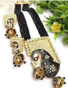 SG gems Alloy Gold-plated Black Jewellery Set Price in India - Buy SG ...