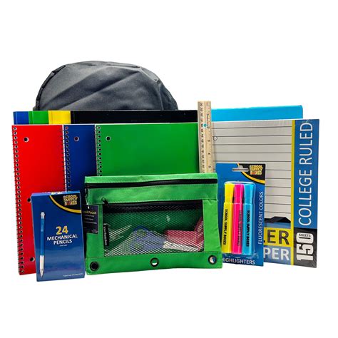 School Supply Boxes | 17" Solid Black Backpack Bundle for High School ...