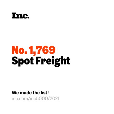 Spot Freight is a 2021 Inc. 5000 honoree