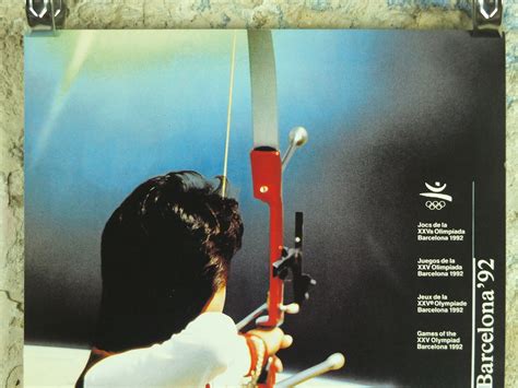Original Vintage Olympic Spanish Barcelona 1992 Archery Poster Bow ...