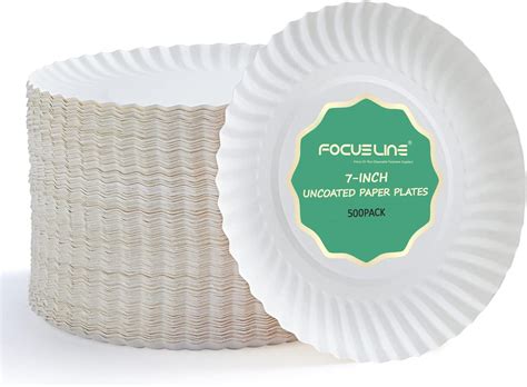 Amazon.com: Munfix 500 Pack Uncoated Paper Plates 9 Inch, Everyday ...