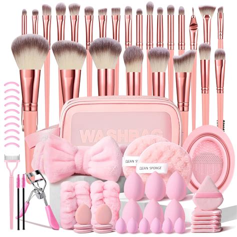 Amazon.com: HGHDBT 70Pcs Pink Makeup Brushes Set Professional Makeup ...