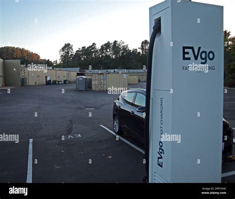 EVgo fast charging station at back of a shopping center in Salinas ...