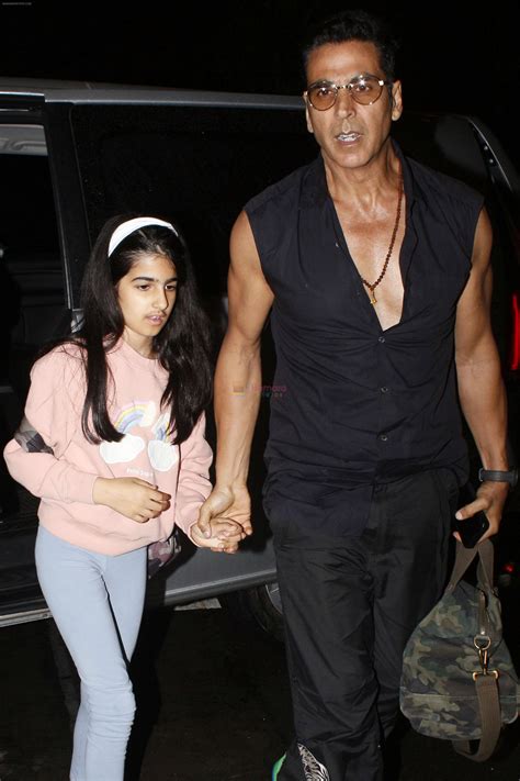 Akshay Kumar and daughter Nitara Kumar seen at the airport on 30 Jun ...