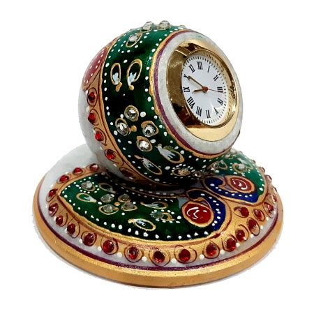 Marble Peacock Painted Clock (Product Code 1013) at Rs 456.00
