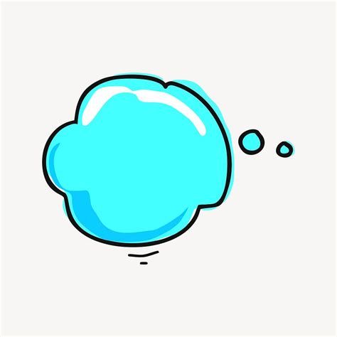 Blue speech bubble clipart, cute | Free PSD - rawpixel
