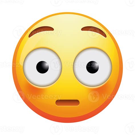 A flushed emoji face with rosy cheeks and wide eyes, expressing ...