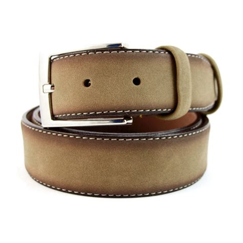 Buy Mens Light Brown Belt - Nubuck Leather- LeatherBeltsOnline