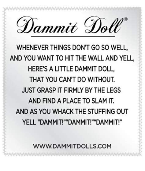 Dammit Doll Poem Printable - Printable Templates