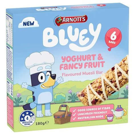 Bluey Snack Fruit Muesli Bars - 6 Pack - Perfect Bluey Snacks for Kids ...