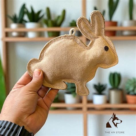 The K9 Store Leather Rabbit Dog Toy – Safe Eco-Friendly & Harmless Che