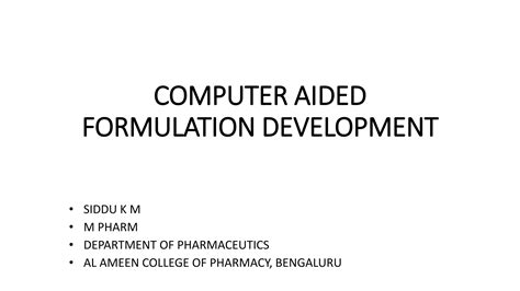 Image result for Computer Aided Formulation Development PPT