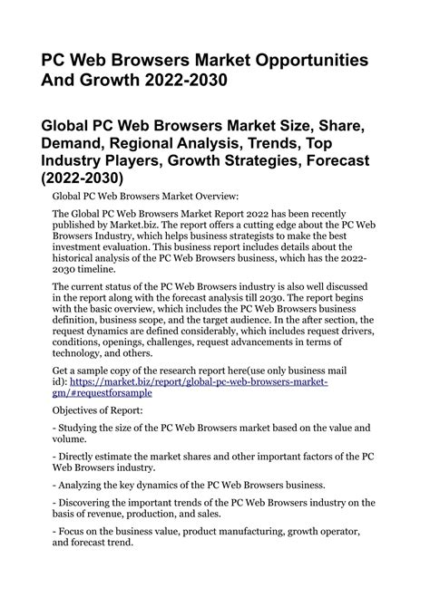 PPT - PC Web Browsers Market Opportunities And Growth 2022-2030 PowerPoint Presentation - ID ...