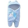BRANDONN Flannel 0-6 Months Hooded Swaddle Wrapper Blanket, Sky Blue ...