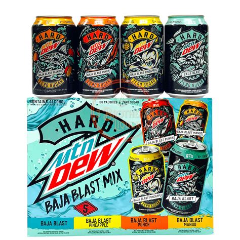 Mtn Dew Baja Blast Hard Soda Alcohol Infused Mixed Party Pack 12Pk Can ...