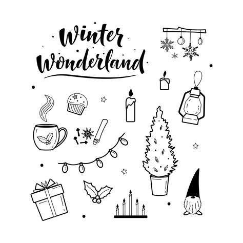 Winter Wonderland Clipart Black And White