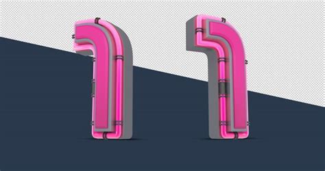 Número 3D rosa com luz neon | PSD Premium