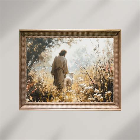 Jesus Leaves the 99 Painting, Good Shepherd, Parable of the Lost Sheep ...