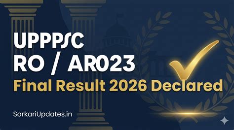 UPPSC RO/ ARO 2023 Final Result 2026 Declared | Review Officer ...