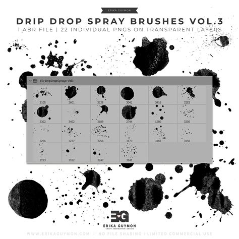 Drip Drop Photoshop Brushes Vol3 - ERIKA GUYMON