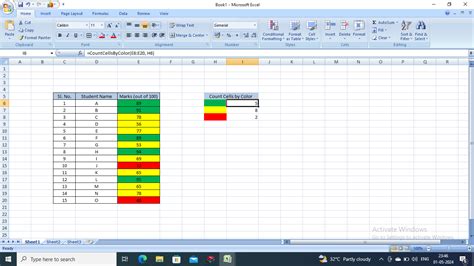 Image result for Excel Count Color Cell