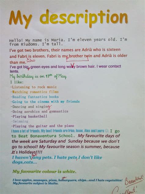 A Brief Description Of Yourself Example at Kaitlyn Fitzhardinge blog