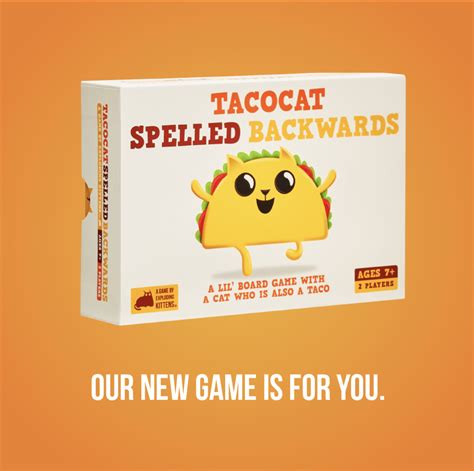 Tacocat Spelled Backwards by Exploding Kittens - Nerd Cult Online