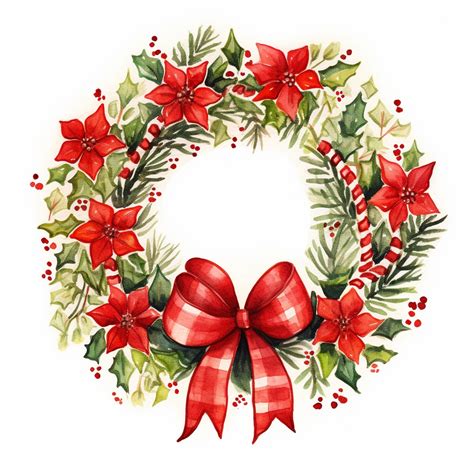 Christmas Poinsettia Wreath Art Free Stock Photo - Public Domain Pictures