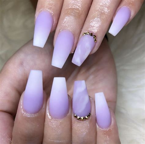 Purple ombré and marble nails | Purple ombre nails, Purple acrylic ...