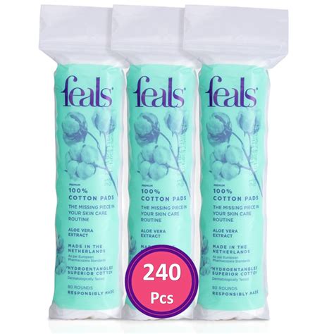 Buy Feals Round Aloe Vera Cotton Pads for Face (240 Rounds), Pre-makeup ...