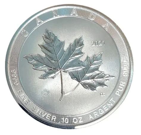 2021 Canada 10 oz Silver Magnificent Twin Maple Leaf Coin