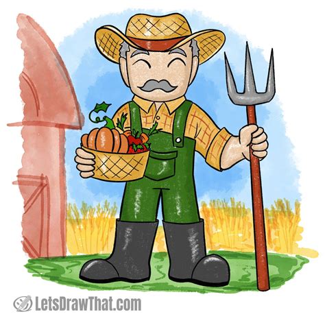 Farmer Drawing Easy