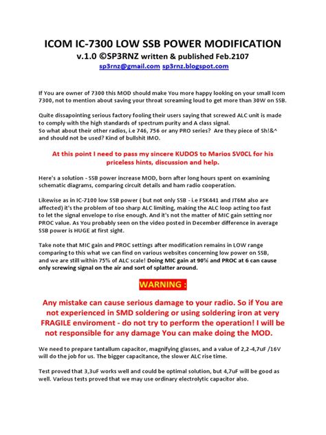 Image result for Icom 7300 Power Mod