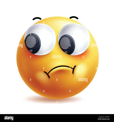 Worried Face Clip Art Worried Face Emoji 3d Illustration, Yellow,