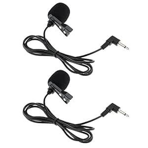 Phenovo 2Pack Clip On Microphone Hands Free Wired Undirectional ...