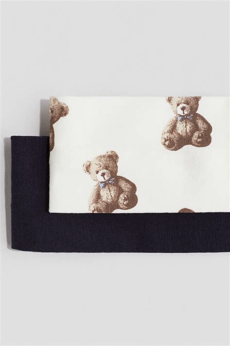 2-pack jersey hairbands - Navy blue/Teddy bears - Kids | H&M IN
