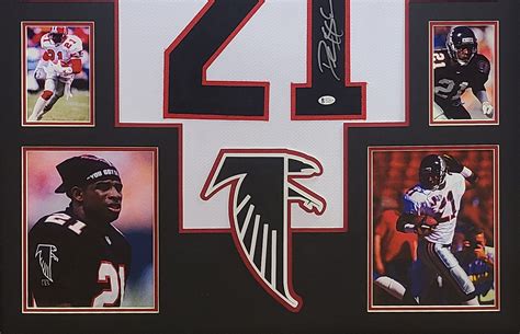Deion Sanders Autographed Framed Falcons White Jersey - The Stadium Studio