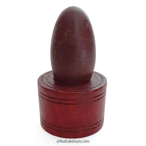 Narmada Shivling with Wodden Jalhari, Banalingam with wood base red ...