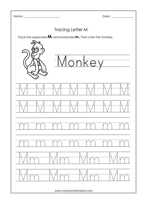 tracing letter m worksheets kindergarten - tracing letter m worksheets kindergarten - Crawford ...