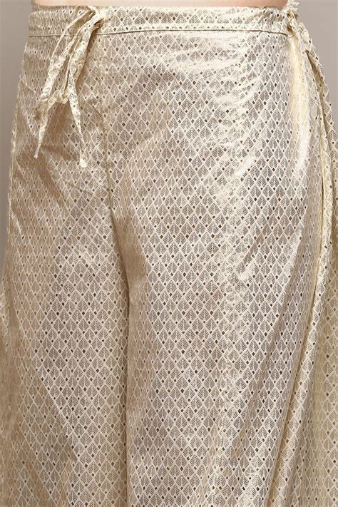 Off White Cotton Straight Printed Kurta Capri Suit Set at Biba India