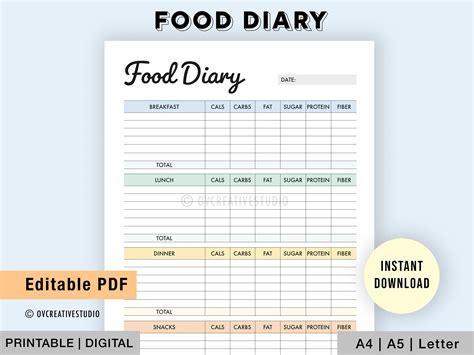 Daily Food Journal Printable