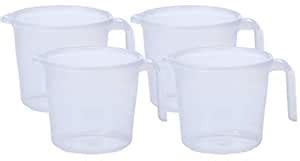Kuber Industries Virgin Plastic 4 Pieces Transparent Bathroom Mug with ...