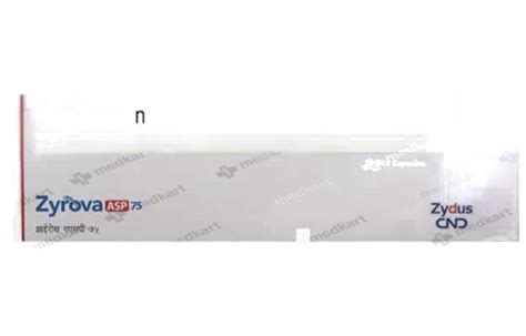 ZYROVA ASP 75MG CAPSULE 10'S, Price, Composition & Generic Alternatives ...