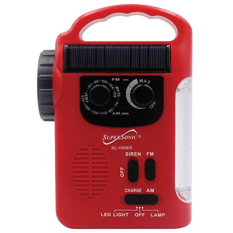 Supersonic 5-Way Emergency Solar/Hand Crank Radio with Flashlight ...
