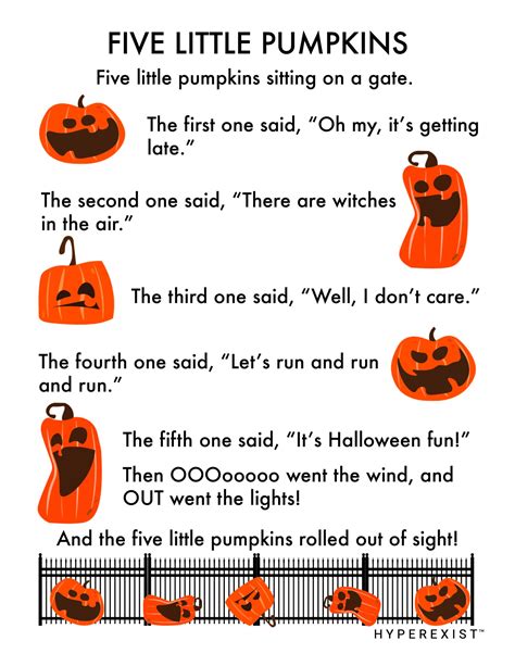5 Little Pumpkins Song Printable | FREE Printable