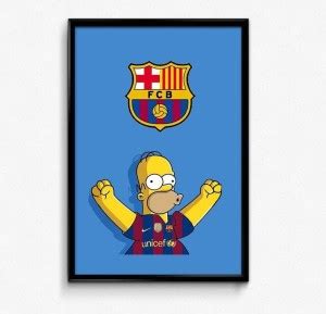 Homer loves FC Barcelona Paper Print - Sports, Animation & Cartoons ...
